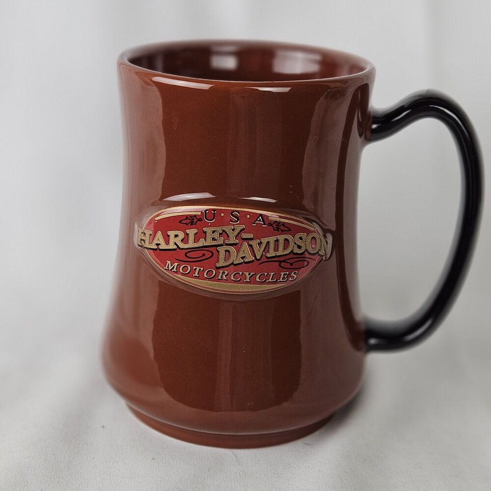 2002 Official Harley-Davidson Motorcycles USA Brown Coffee Mug/Cup